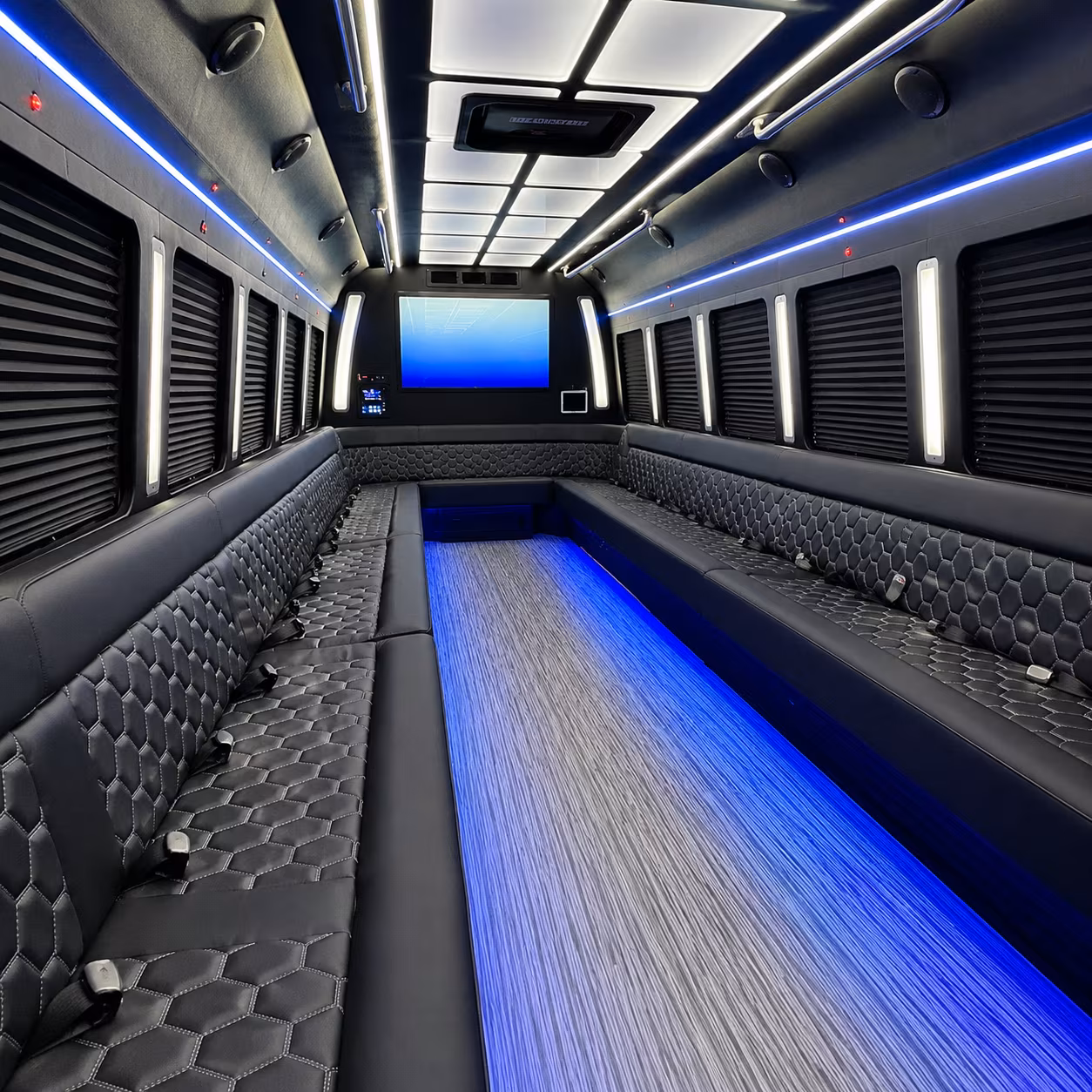 Passenger watching the Ontario scenery during a regional party bus road trip