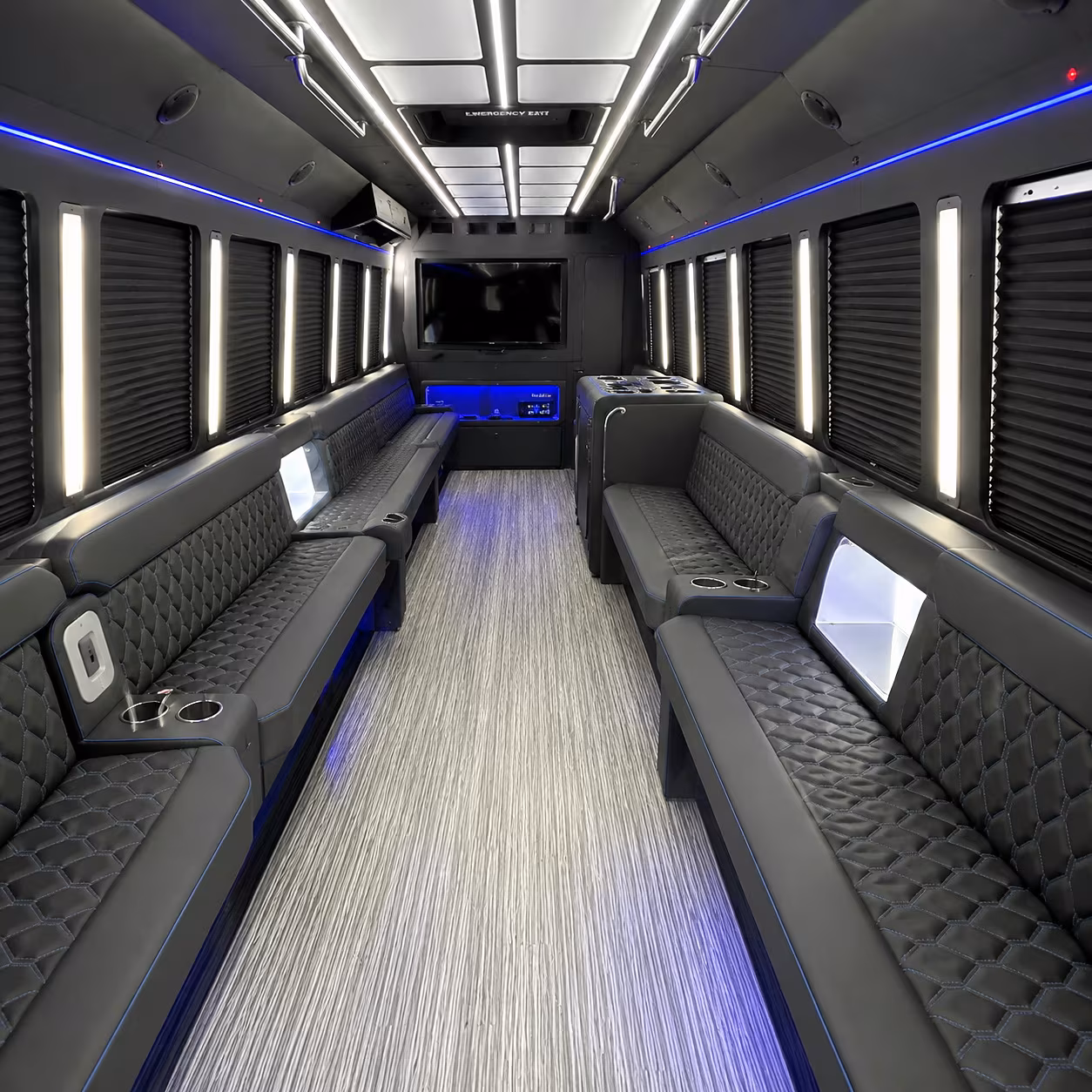 Ontario Concert & Music Festival Transportation party bus interior